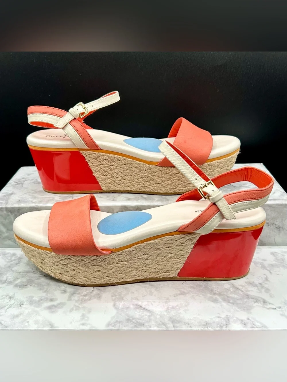 COLE HAAN Arden Wedge Platform Sandals. Size 6.5 B